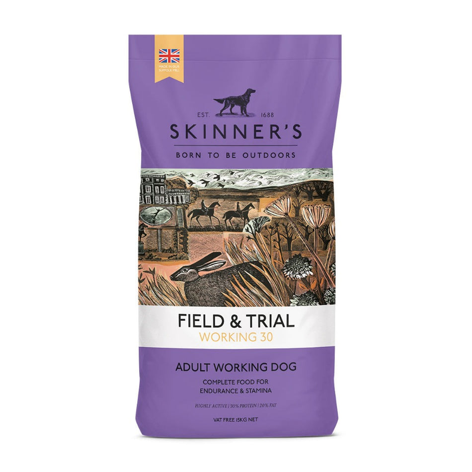 Skinner's Field & Trial Working 30Skinner’s Field &amp; Trial Working 30 is a complete dog food, specially developed and formulated to support highly active dogs who are regularly working at a high iDog FoodSkinnersMcCaskieField & Trial Working 30