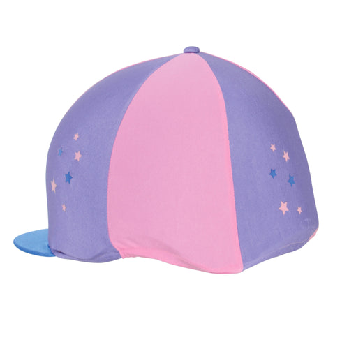 Hy Equestrian Zeddy Hat Silk  - Purple/Pink/Blue