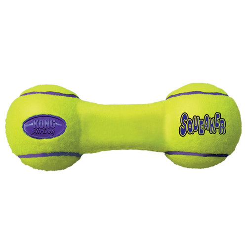 Kong Airdog Squeaker DumbbellKONG AirDog® Squeaker Dumbbell combines two classic dog toys -the tennis ball and the squeaker - to create the perfect fetch toy. The non-abrasive, high-quality mateKongMcCaskieKong Airdog Squeaker Dumbbell