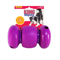 Kong ReplayWhen a dog pushes the KONG Replay, this next generation of treat-dispensing toy rolls away—then rolls back on its own. Completely paw powered, the irresistible returKongMcCaskieKong Replay
