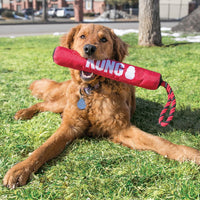 Kong Signature Stick with RopeKONG Signature Stick’s rugged exterior delivers long-lasting tugging and fetching fun to satisfy dogs’ instinctual needs. A symphony of squeaking, crinkling and honkKongMcCaskieKong Signature Stick