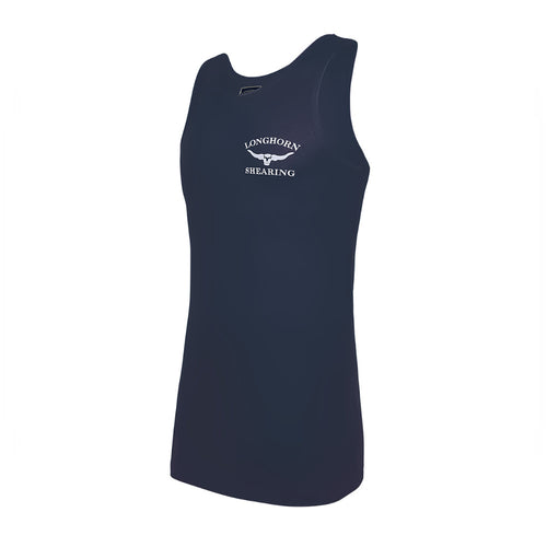 Longhorn Shearing Singlet Vest Top Navy