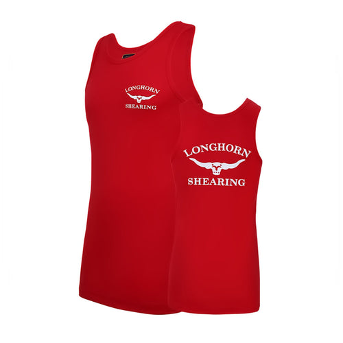 Longhorn Shearing Singlet Vest Top Red