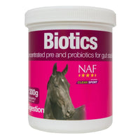 NAF BioticsThis unique combination of pre and probiotics is designed to support the natural microbial repopulation of the gut. Contains live yeasts which are proven to support Horse Vitamins & SupplementsNAFMcCaskieNAF Biotics