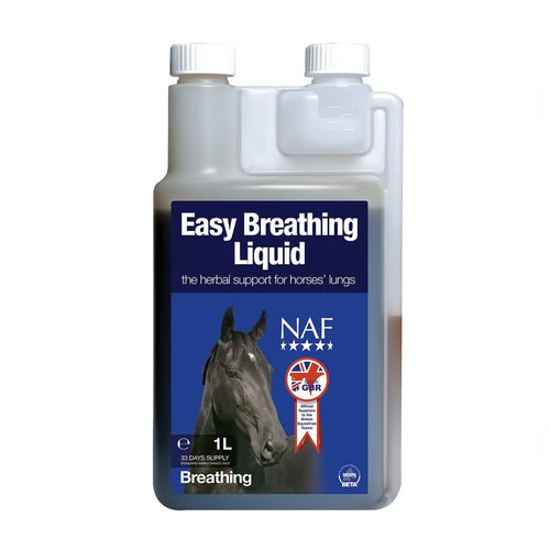 NAF Easy Breathing Liquid 1ltRespiratory stress is a common fact of life for the modern horse. Stabling, forage and indoor schools can all harbour dust and fungal spores which accumulate in and Horse Vitamins & SupplementsNAFMcCaskieNAF Easy Breathing Liquid 1lt