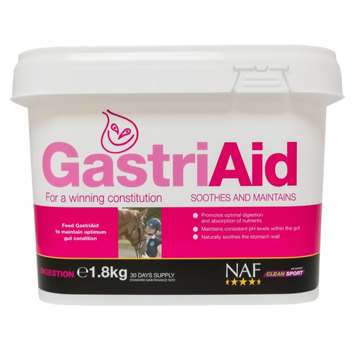 Naf GastriAid 1.8kgGastriAid is an advanced formula containing a unique blend of key ingredients to maintain gastric health, soothe the stomach wall and support the balance of pH levelHorse Vitamins & SupplementsNAFMcCaskieNaf GastriAid 1