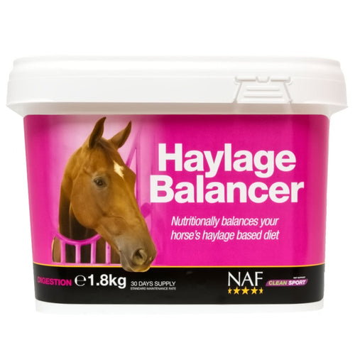 NAF Haylage BalancerHaylage Balancer is a totally natural, nutritional support formula that will help your horse maximise his roughage intake, whilst helping to maintain a healthy, comfHorse Vitamins & SupplementsNAFMcCaskieNAF Haylage Balancer