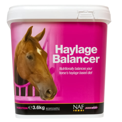 NAF Haylage BalancerHaylage Balancer is a totally natural, nutritional support formula that will help your horse maximise his roughage intake, whilst helping to maintain a healthy, comfHorse Vitamins & SupplementsNAFMcCaskieNAF Haylage Balancer