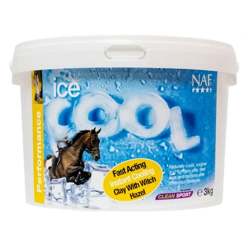 NAF Ice Cool 3kgIce cool therapy for tired legs. Ice Cool has been developed to naturally cool, soothe and tighten sore, tired legs and tendons following strenuous exercise. SupportHorse CareNAFMcCaskieNAF Ice Cool 3kg