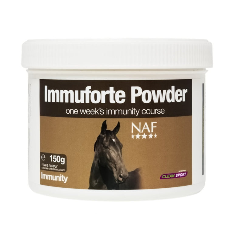 NAF Immuforte Powder 150gWhen the immune system becomes compromised, it is unable to perform effectively to maintain natural good health. Indications of this can include poor condition and pHorse Vitamins & SupplementsNAFMcCaskieNAF Immuforte Powder 150g