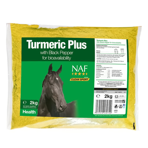 NAF Turmeric Plus 2kgHigh quality turmeric blended with black pepper. Feed all year round to as a traditional supplement to maintain general health and soundness. Not recommended for preHorse Vitamins & SupplementsNAFMcCaskieNAF Turmeric