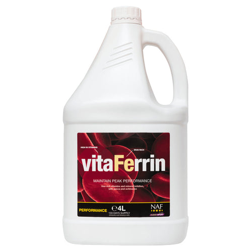 NAF VitaFerrinNAF’s veterinary and nutritional specialists have developed vitaFerrin as an appropriate and effective nutritional solution to help optimise horses’ performance leveHorse Vitamins & SupplementsNAFMcCaskieNAF VitaFerrin