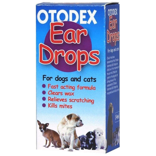 Otodex Ear CleanerOtodex Ear Drops use a fast acting formula to clear wax, relieve scratching and kill ear mites in dogs and cats.
It contains a wax solvent to remove wax, fungicides,Pet MedicineElancoMcCaskieOtodex Ear Cleaner