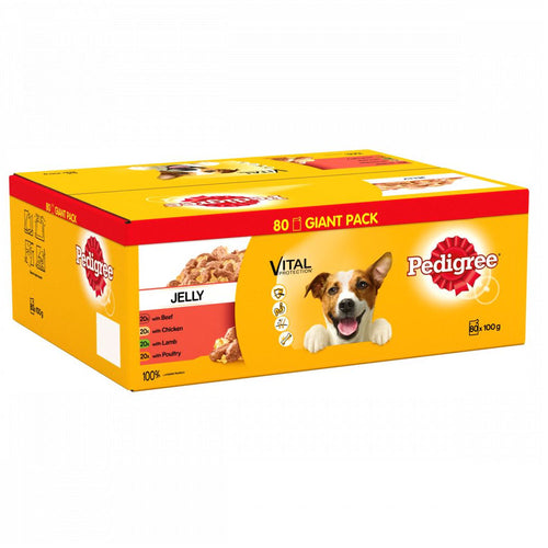 Pedigree Pouch Mixed Selection Chunks in Jelly Megapack 36x100g