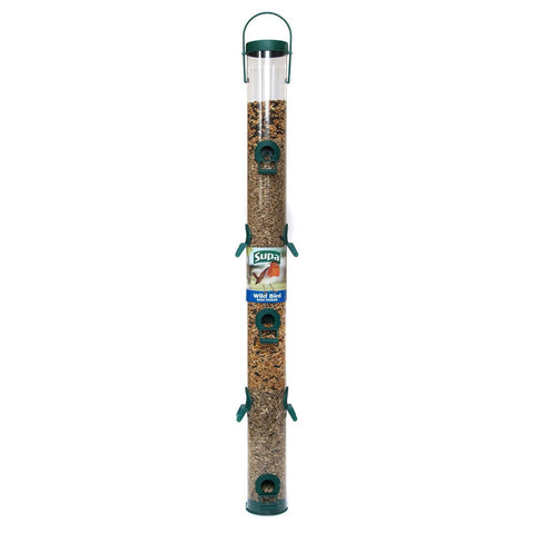 Seed Feeder 10 PortThis high capacity seed feeder has 10 feeding ports and holds approximately 1.25kg of seed. May be supplied with a seed port with either a short sided perch or long SupaMcCaskieSeed Feeder 10 Port