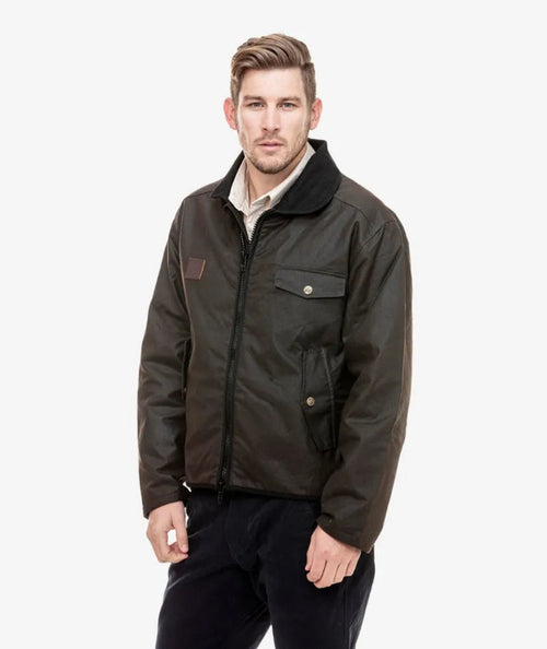 Swanndri Chocolate Waimak Wool Lined Oilskin Jacket