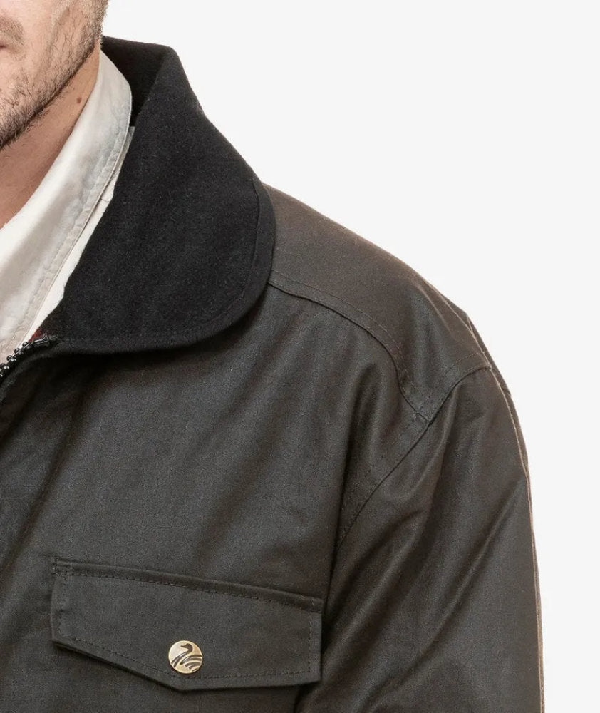 Swanndri Chocolate Waimak Wool Lined Oilskin Jacket Swanndri Oilskin Jackets are designed to keep our customers dry and warm in the toughest weather environments 100% Waxed Cotton OilskinWool Lined Body Fleece SleeveCoats & JacketsSwanndriMcCaskieSwanndri Chocolate Waimak Wool Lined Oilskin Jacket