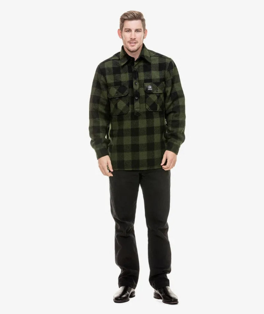 Swanndri Olive/Black Ranger Extreme V2 Bushshirt 100% Technical Wool (345gsm), Original Finish 3 Layer Technical Lining - 5K/8K (waterproof/breathable)Over-sized to allow up to 3 layers underneath Classic SwanndriCoats & JacketsSwanndriMcCaskieSwanndri Olive/Black Ranger Extreme V2 Bushshirt