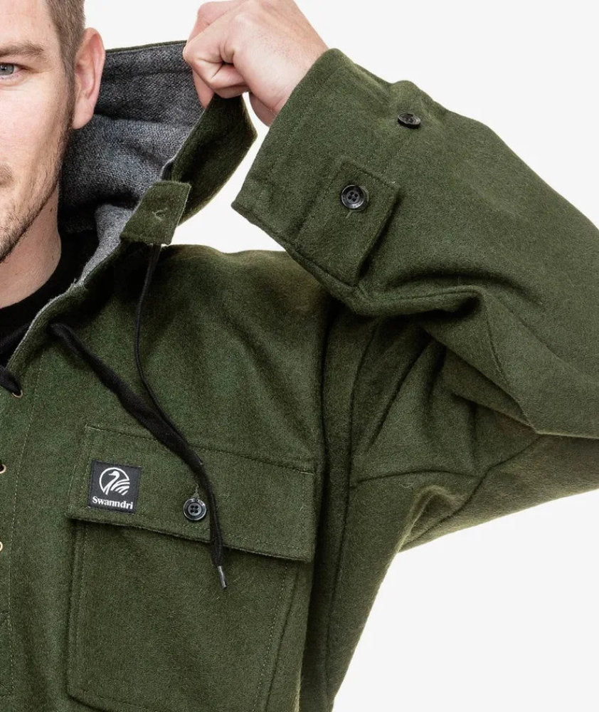 Swanndri Olive Original Lace Front Bush ShirtThis work shirt, made from one hundred percent pure New Zealand wool was fabled for its durability and practicality and quickly became the choice of pioneering New ZCoats & JacketsSwanndriMcCaskieSwanndri Olive Original Lace Front Bush Shirt