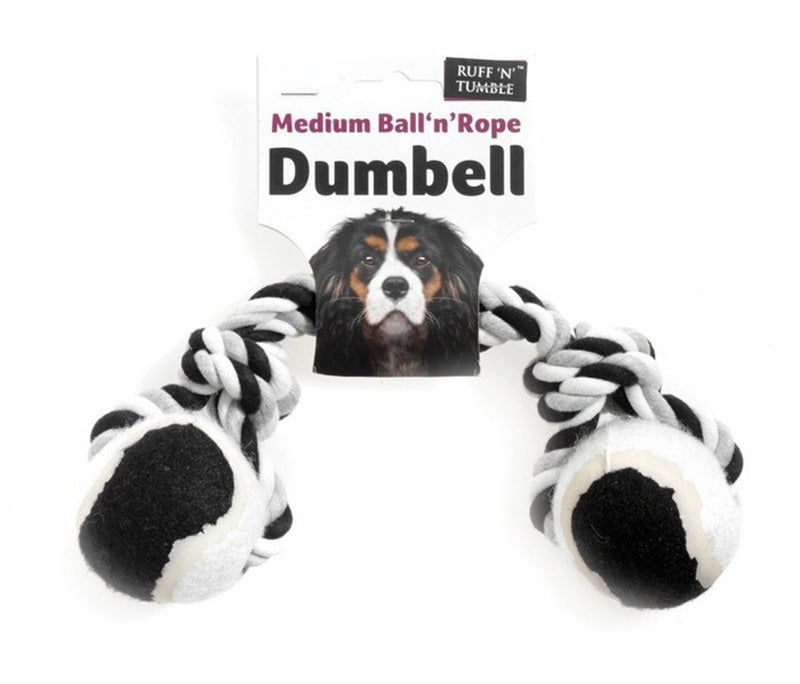 Tennis Ball & RopeTough, brightly coloured rope &amp; ball toy. Ideal for tug and pull games with your pet.Dog ToysSmall 'N' FurryMcCaskieTennis Ball & Rope