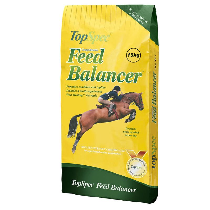 TopSpec Comp Feed Balancer 15kgComprehensive Feed Balancer is a very palatable ‘Non-Heating’ pelleted feed that is formulated without cereal grains and is low in sugar and starch.

It contains manEquine FeedTopSpecMcCaskieTopSpec Comp Feed Balancer 15kg
