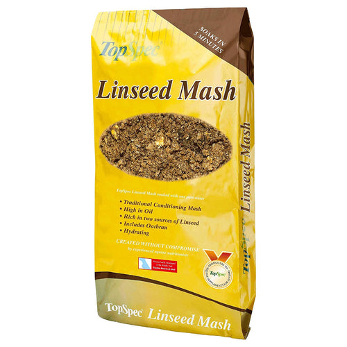 TopSpec Linseed Mash 20kgTopSpec Linseed Mash is a highly palatable mash which combines the best of traditional knowledge with modern technology. Rich in linseed and oatbran this mash contaiEquine FeedTopSpecMcCaskieTopSpec Linseed Mash 20kg