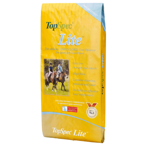 TopSpec Lite Balancer 15kgLite Feed Balancer is designed for horses and ponies that are good-doers. It is ideal for horses that are overweight when fed as part of a calorie-controlled diet. TEquine FeedTopSpecMcCaskieTopSpec Lite Balancer 15kg