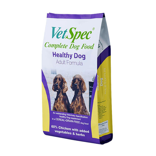 VetSpec Healthy Dog Adult FormulaVetSpec Healthy Dog Adult Formula is an outstanding Veterinary Specification Healthy Dog Adult supplement in a CEREAL-GRAIN-FREE Super Premium dog food including 60%Dog FoodVetSpecMcCaskieVetSpec Healthy Dog Adult Formula