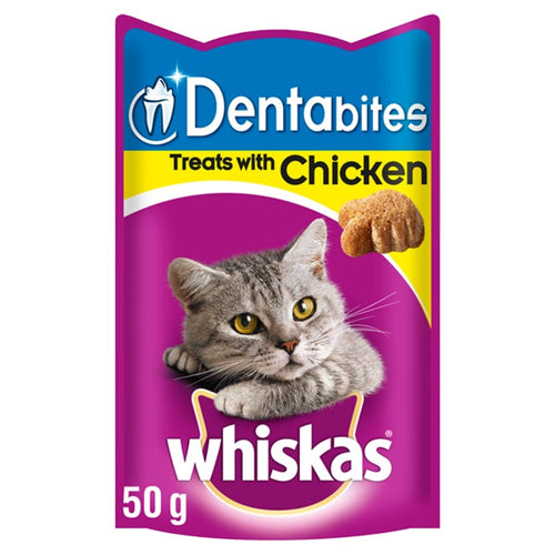 Whiskas Dentabites 50gWhiskas Dentabites are the first cat treat with British Veterinary Dental Association (BVDA) endorsement and have a Veterinary Oral Health Council (VOHC) Seal of AccCat TreatsWhiskasMcCaskieWhiskas Dentabites 50g